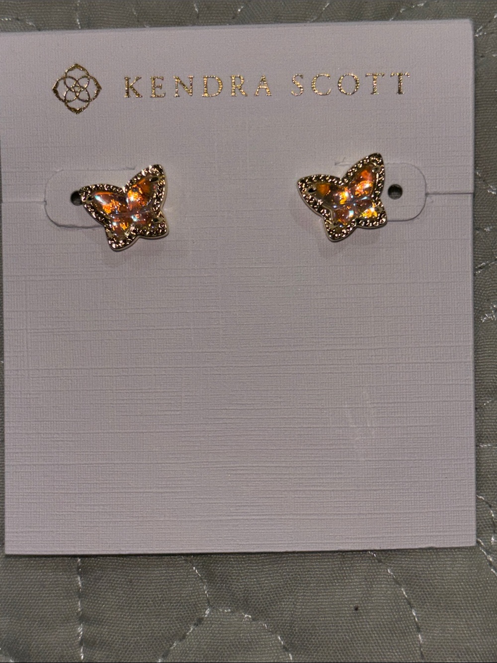 Kendra Scott Iridescent Orange Butterfly Stud Earrings